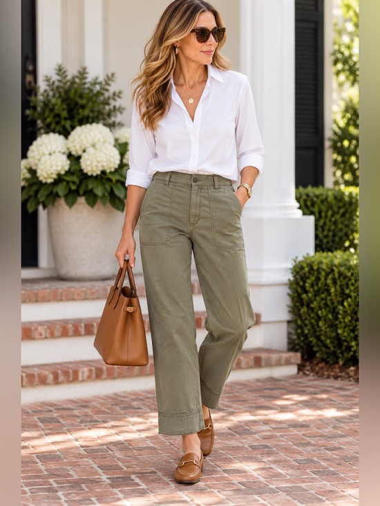Ralph Lauren Denim - Vintage Ralph Lauren Green Utility Cargo Pants Cotton Size 10